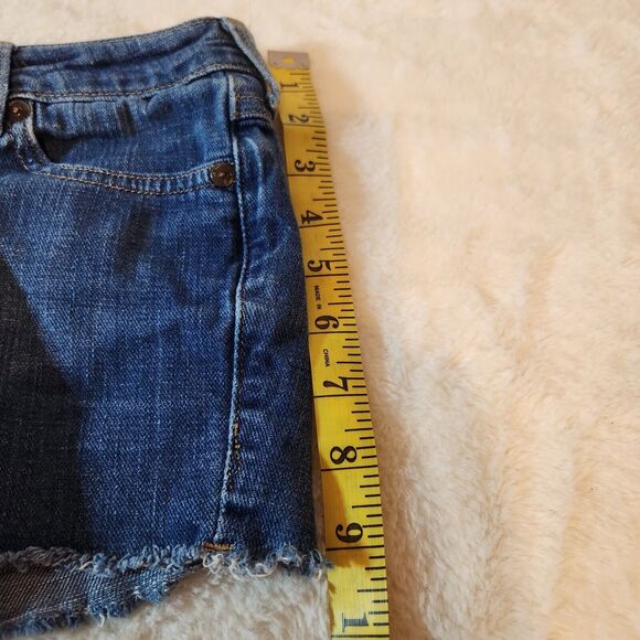 True Religion Girls Blue Jean Denim Cut Off Dolly Shorts Size 10 Distressed - Picture 10 of 10